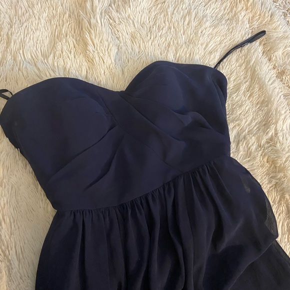 Strapless chiffon navy bridesmaids/prom GOWN - Picture 4 of 7